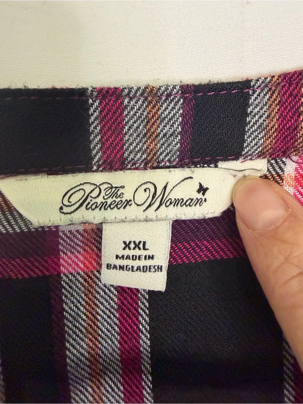 The Pioneer Woman Embroidered Plaid Long Sleeve Button Down Shirt Size XXL